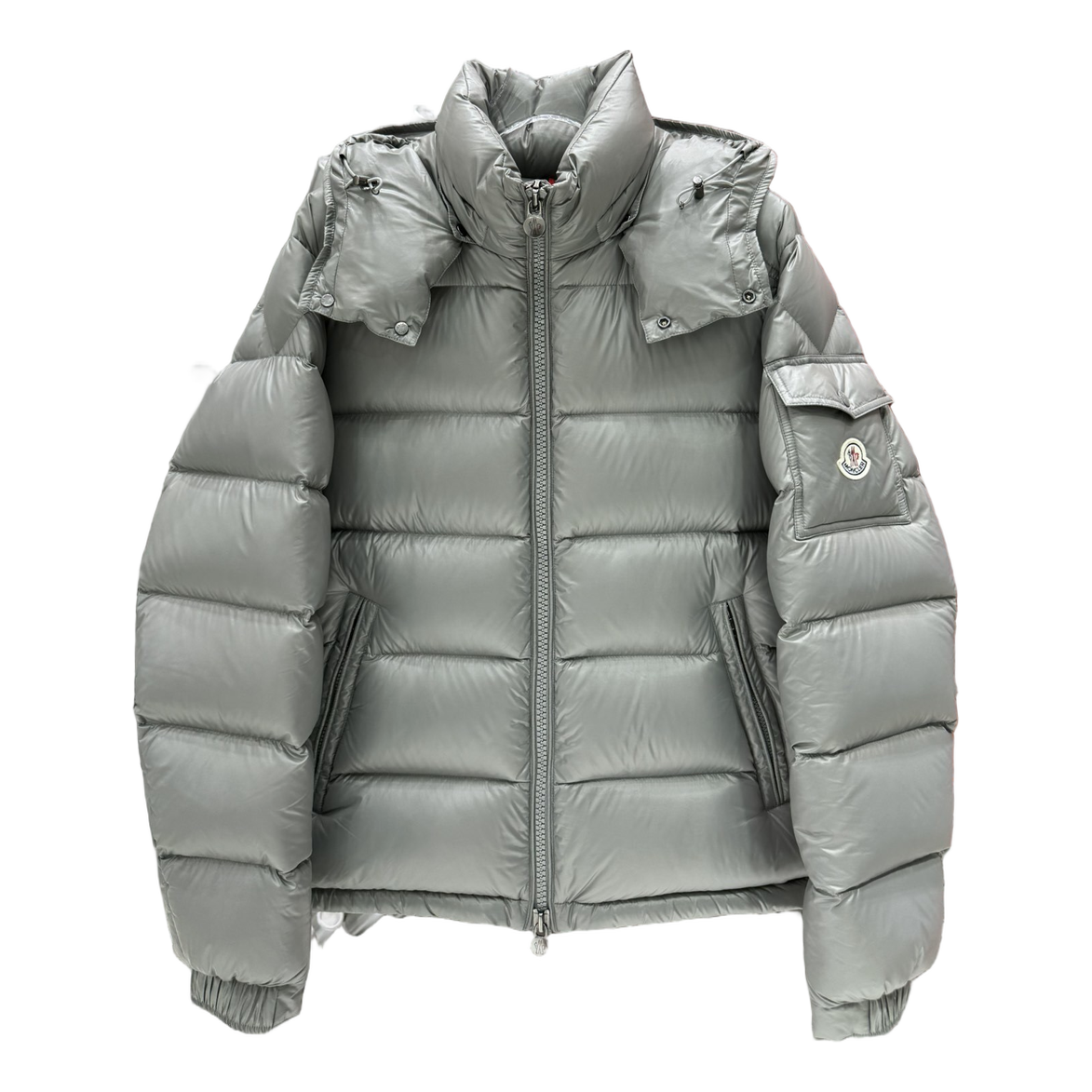 Moncler Maya Hooded Down Puffer Jacket in Gray