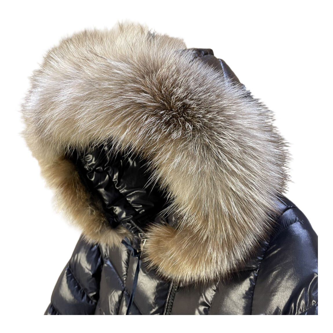 Moncler Fulmarus Chevron-Quilted Hooded Down Coat - Black