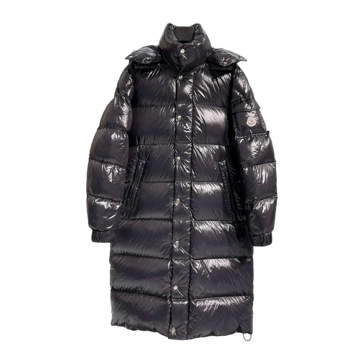Moncler Hanoverian Glossy Hooded Long Down Puffer Coat
