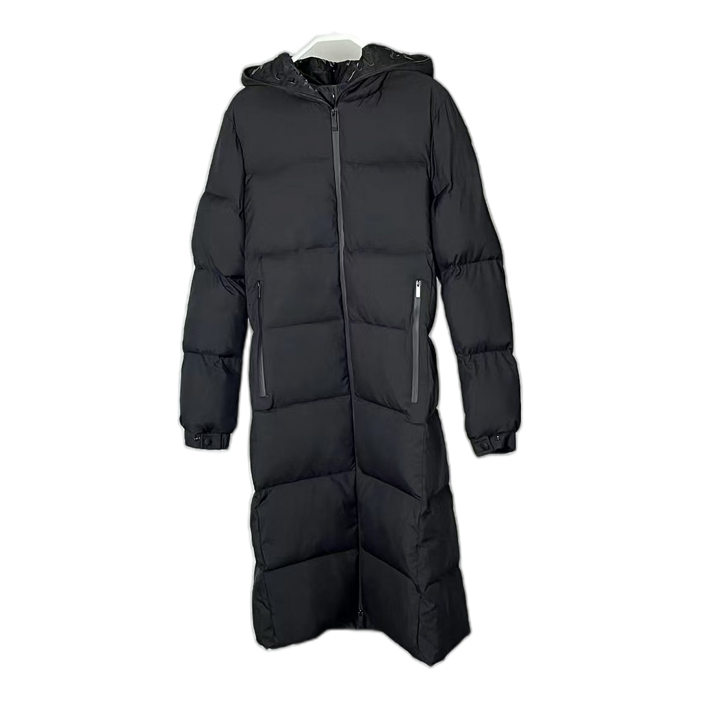 Moncler Matte Hooded Long Down Puffer Coat - Black