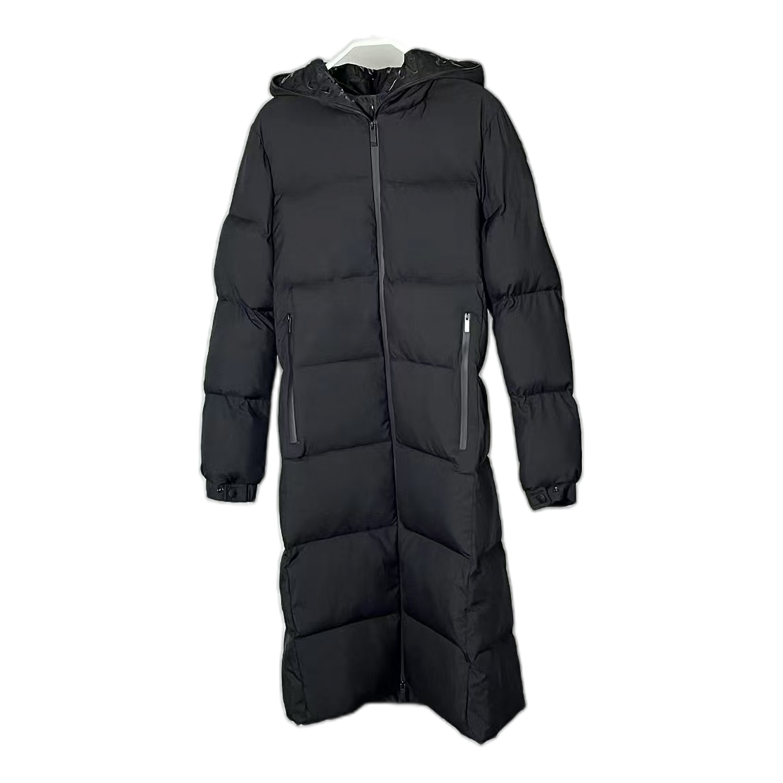 Moncler Matte Hooded Long Down Puffer Coat - Black