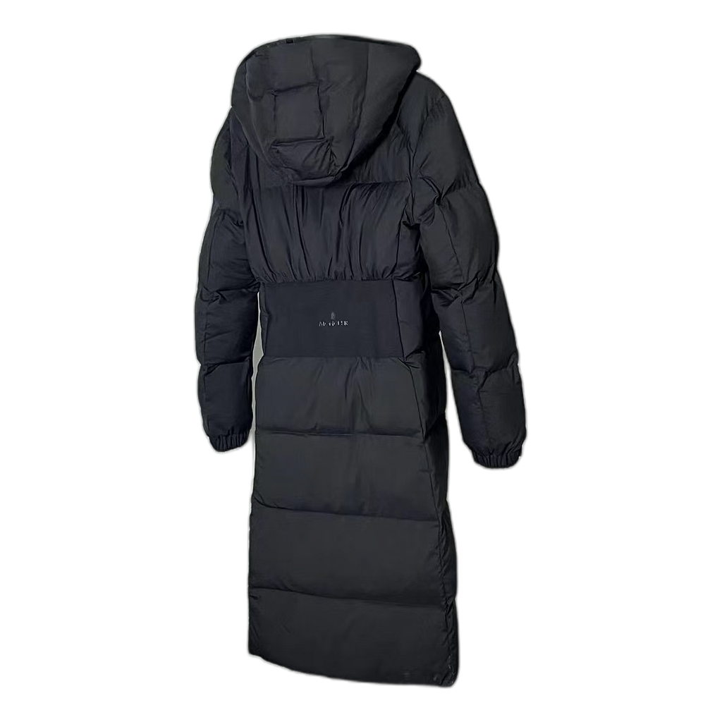 Moncler Matte Hooded Long Down Puffer Coat - Black