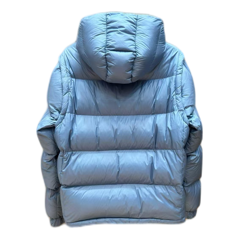 Moncler Oversized Hooded Down Puffer Jacket with Chest Badge