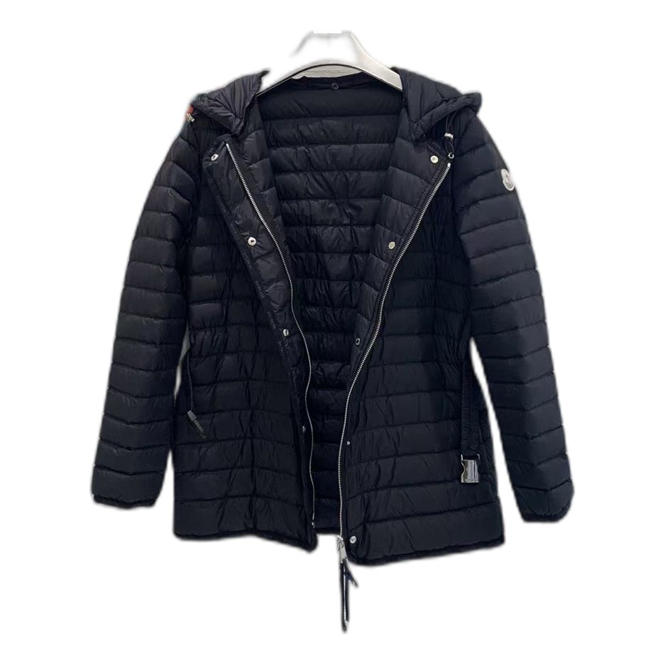 Moncler Oredon Belted Hooded Down Puffer Jacket in Black