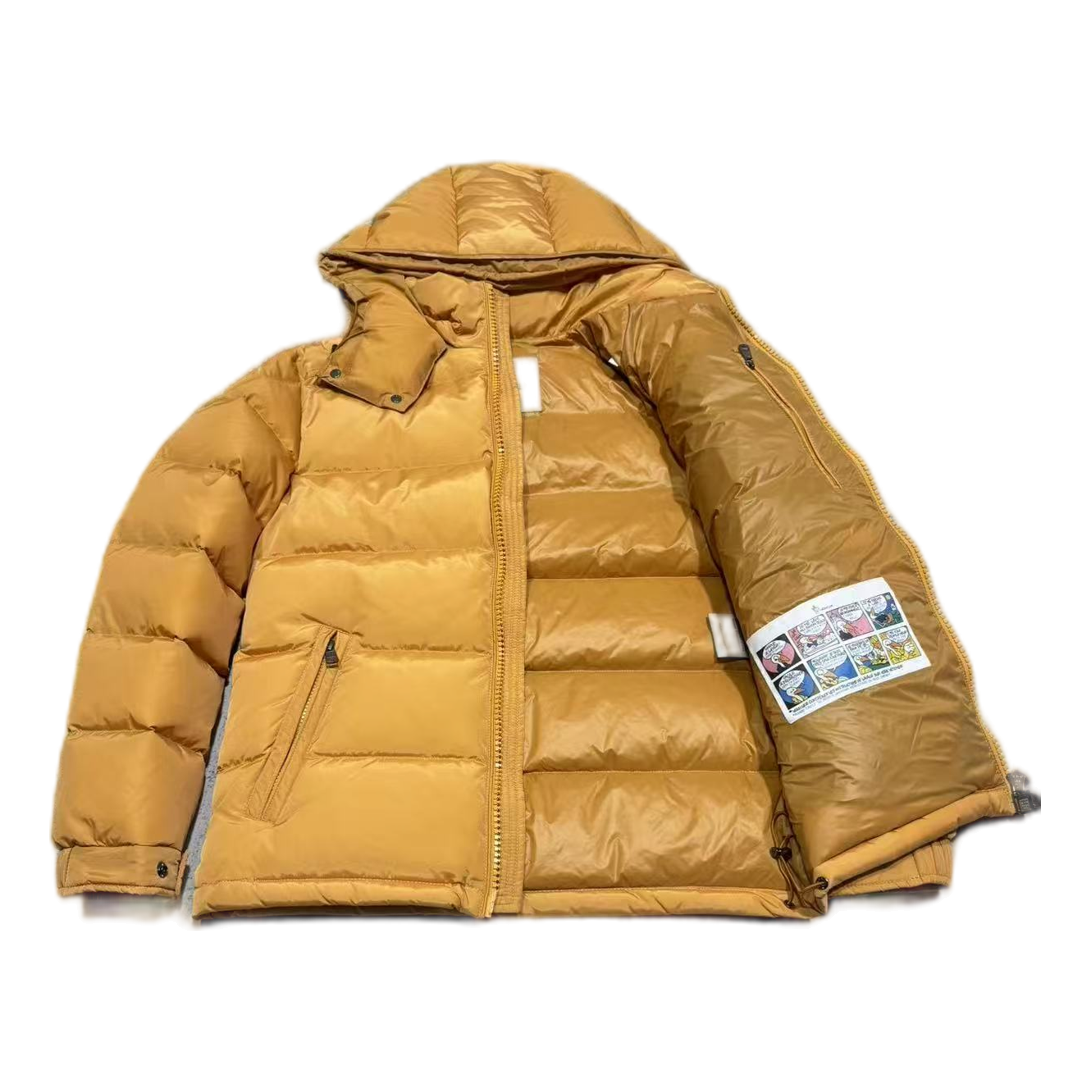 Moncler Maya Hooded Down Puffer Jacket in Yellow