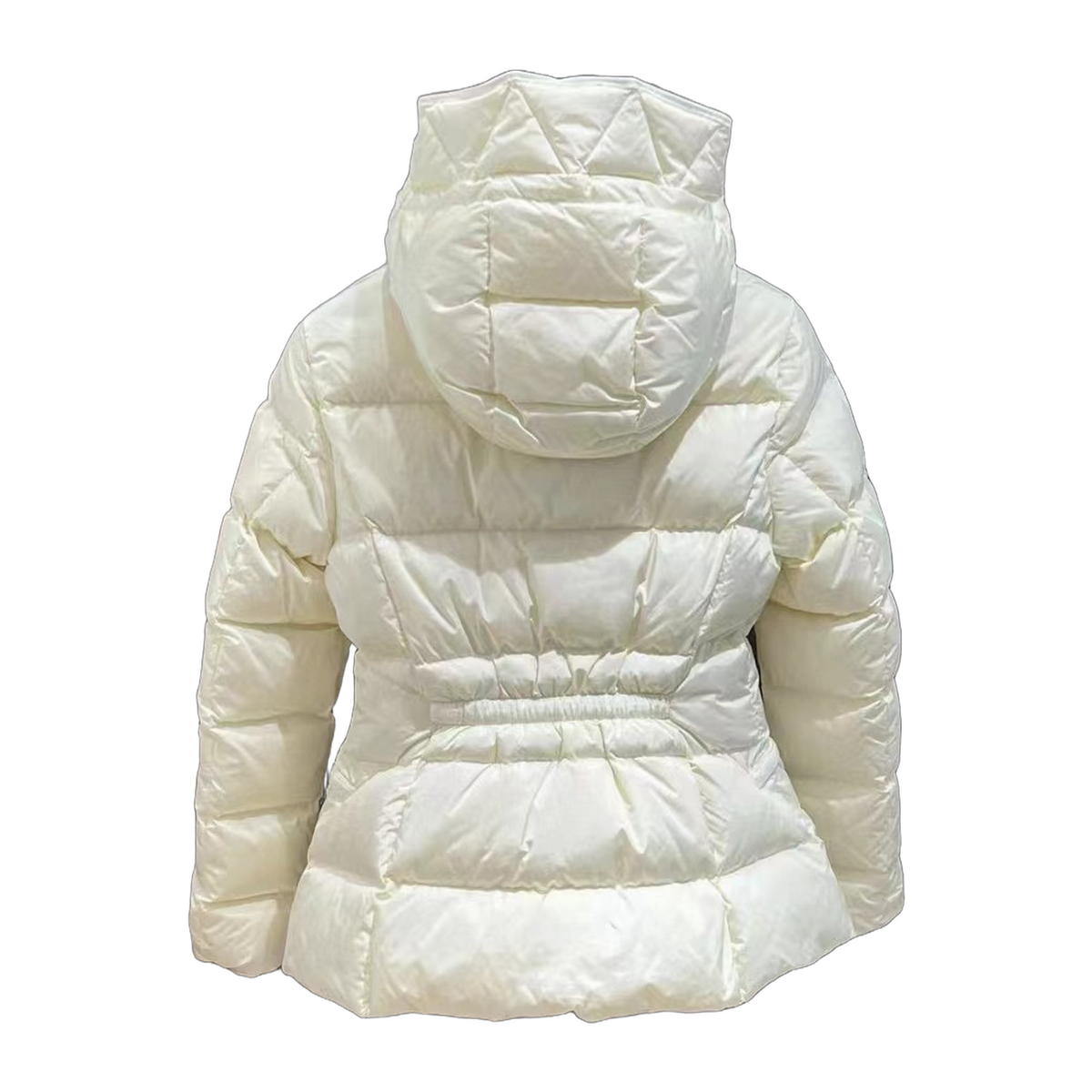 Moncler Fitted Hooded Short Down Puffer Jacket - Ivory