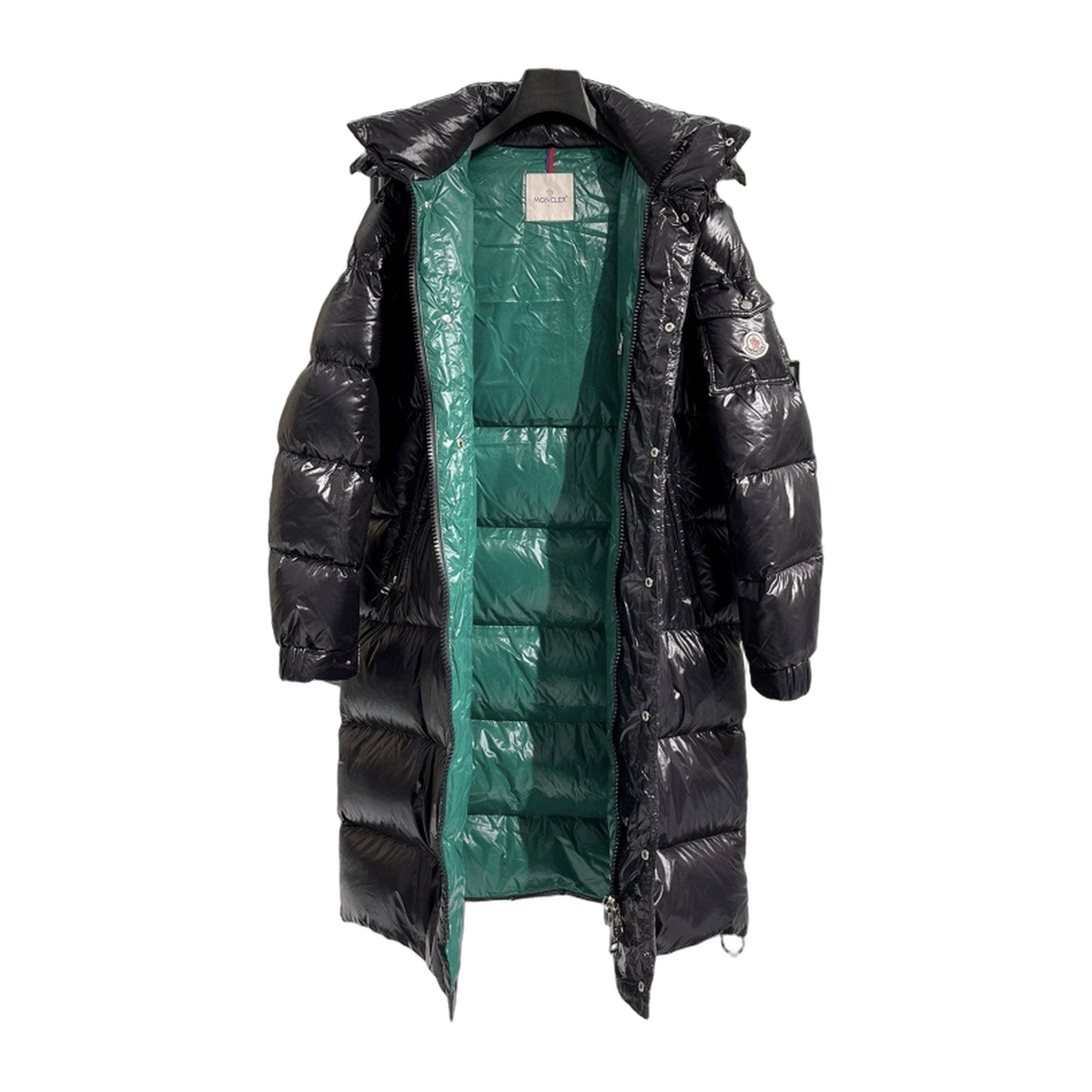 Moncler Hanoverian Glossy Hooded Long Down Puffer Coat