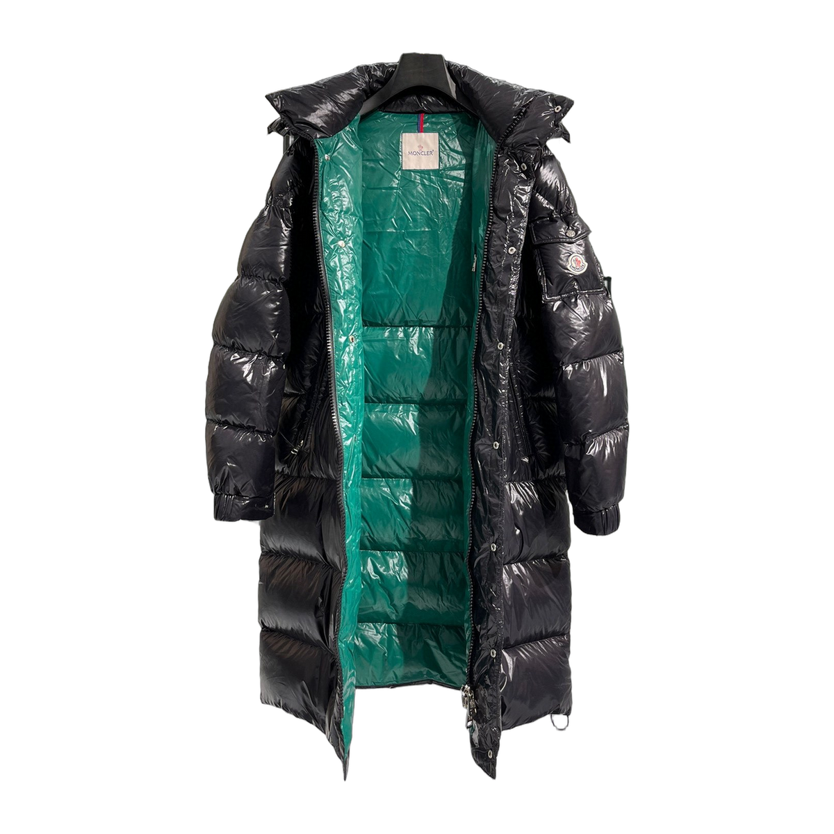 Moncler Hanoverian Glossy Hooded Long Down Puffer Coat