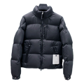 Moncler Wide-Quilt Hooded Down Jacket with Tonal Logo Patch