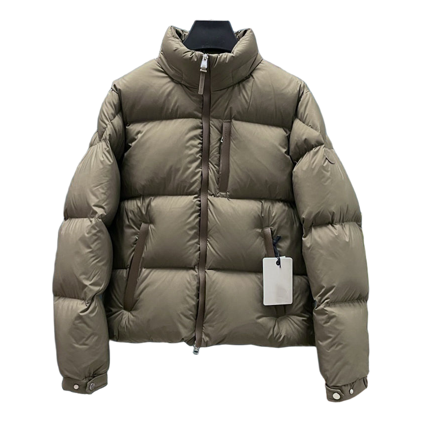 Moncler Hooded Puffer Jacket with Wide Quilting & Tonal Logo Patch