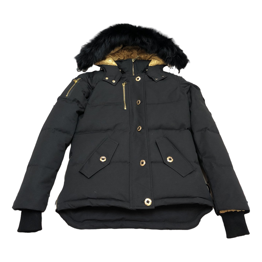 Moose Knuckles Gold 3Q Fur-Trim Hooded Down Jacket - Black