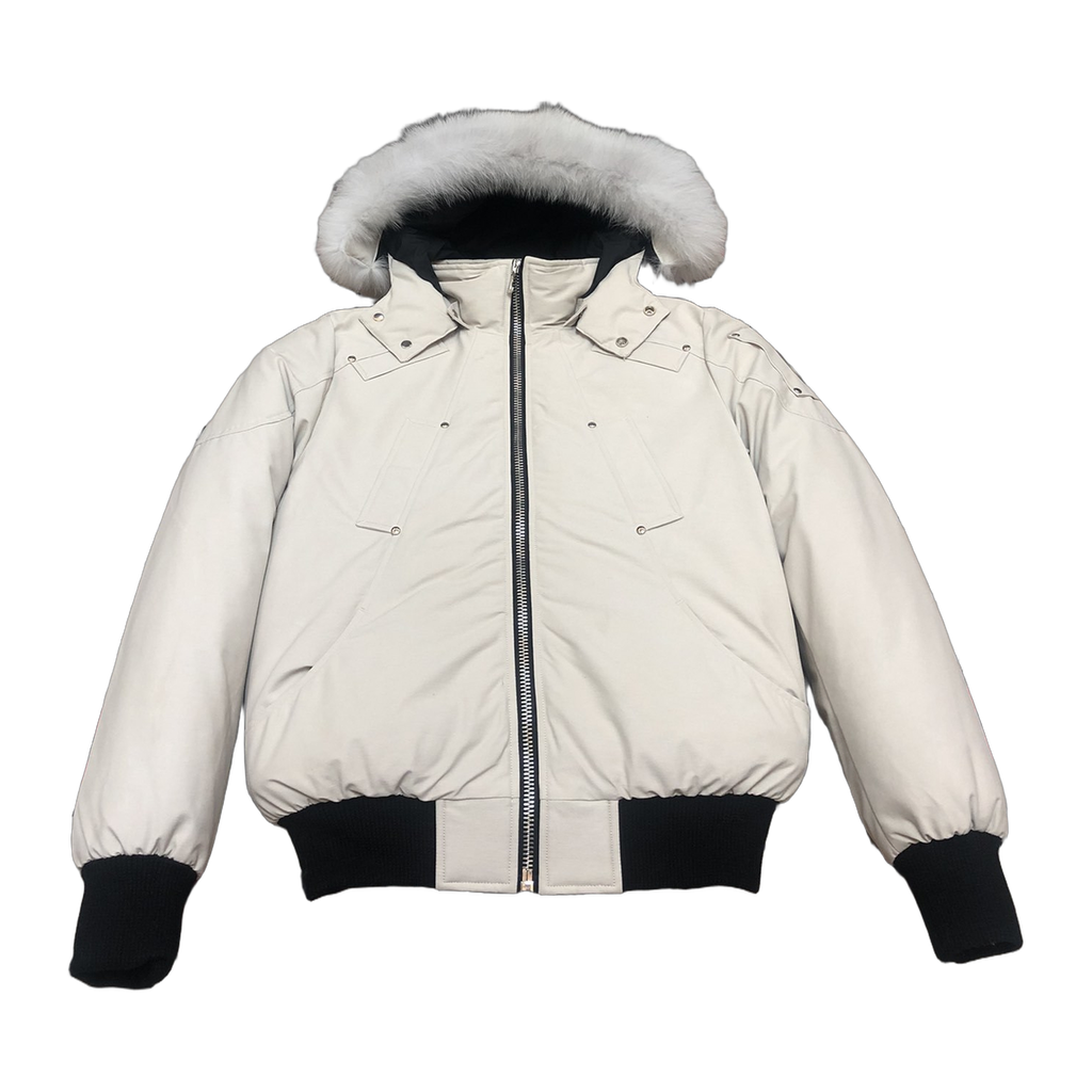 Moose Knuckles Men's Original Ballistic Shearling-Trim Bomber Jacket in Black