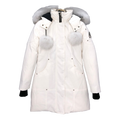 Moose Knuckles Stirling Down Parka with White Fur Trim & Pom-Pom