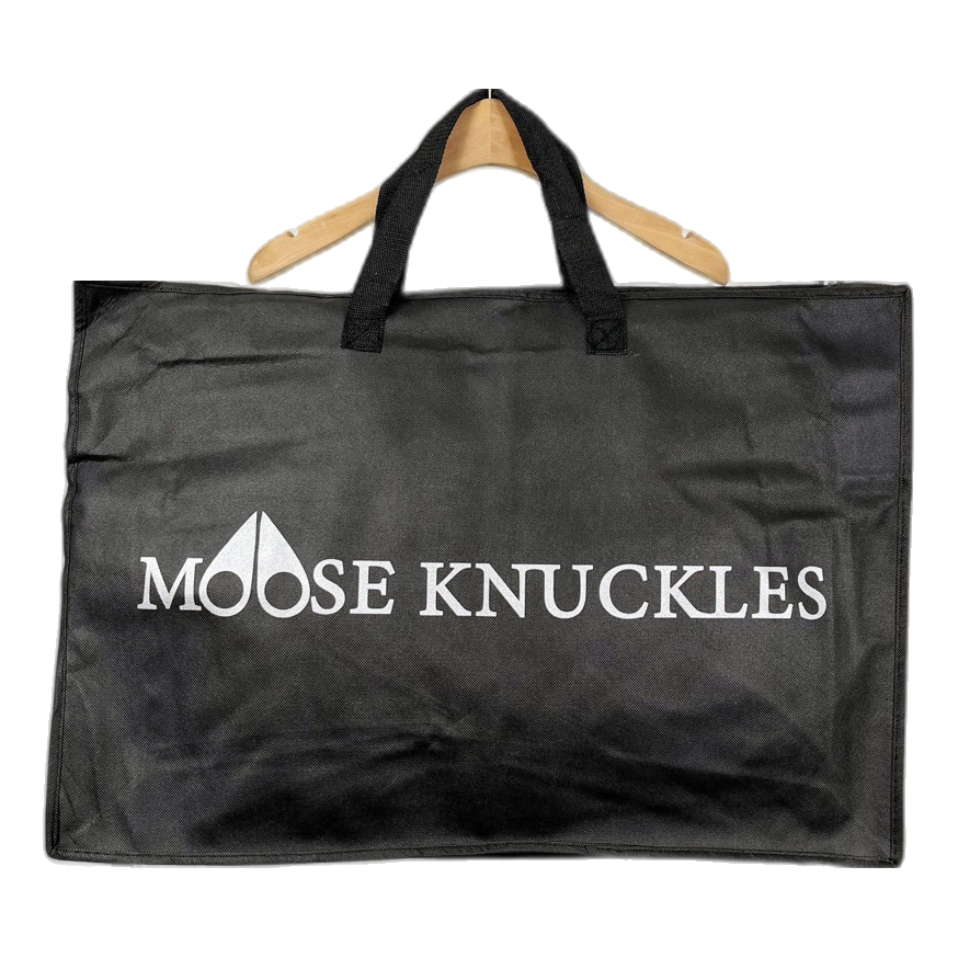 Moose Knuckles Stag Lake Gold-Trim Fur-Hood Parka in Black