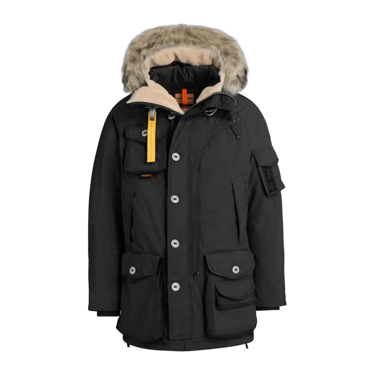 Parajumpers Gobi Hooded Down Bomber Jacket with Fur Trim