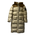 The North Face Color-Block Long Hooded Down Coat - Tan