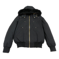 Moose Knuckles Gold Ballistic Fur-Trim Down Bomber Jacket - Black