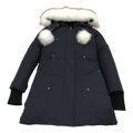 Moose Knuckles Stirling Pom-Pom Fur-Trim Down Parka - Navy