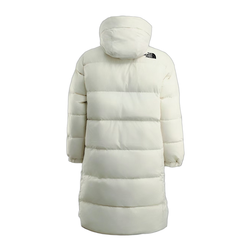 The North Face Color-Block Long Hooded Down Coat - White