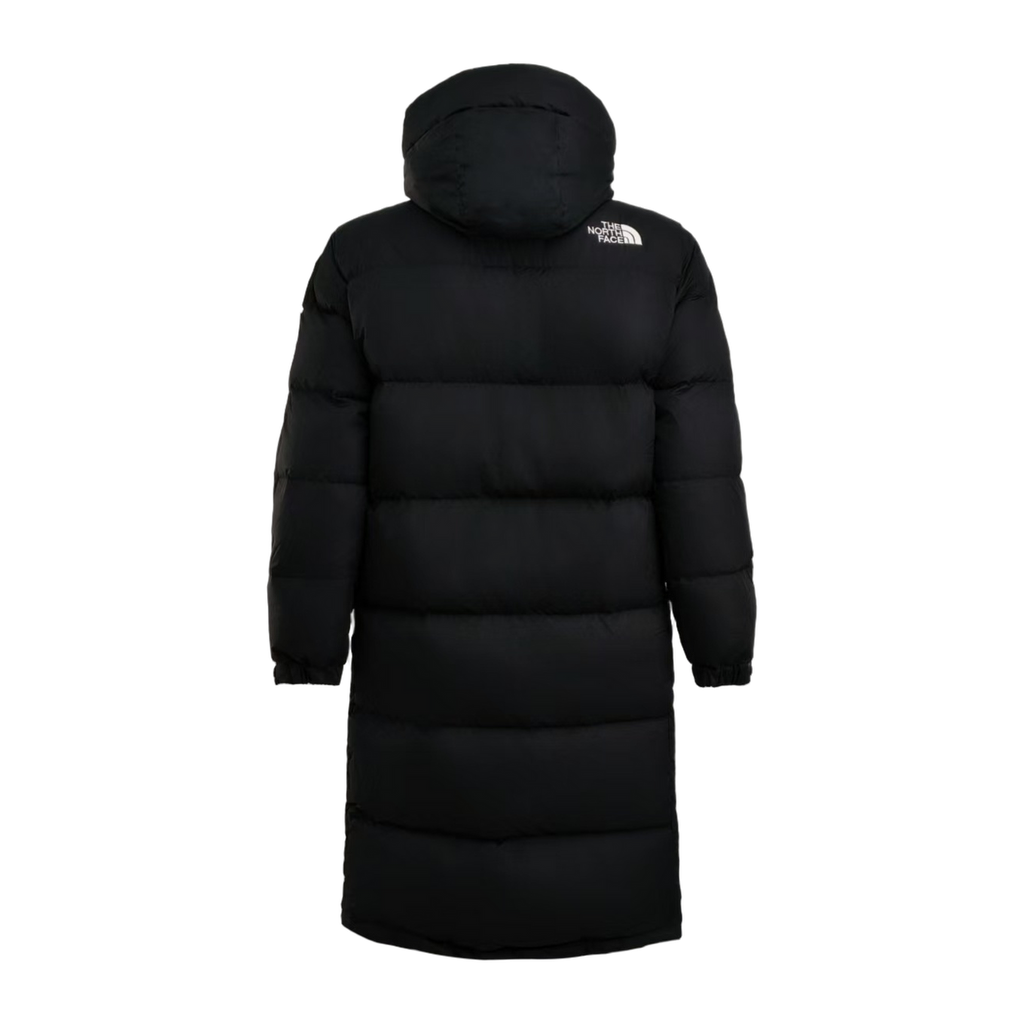 The North Face Color-Block Long Hooded Down Coat - Black