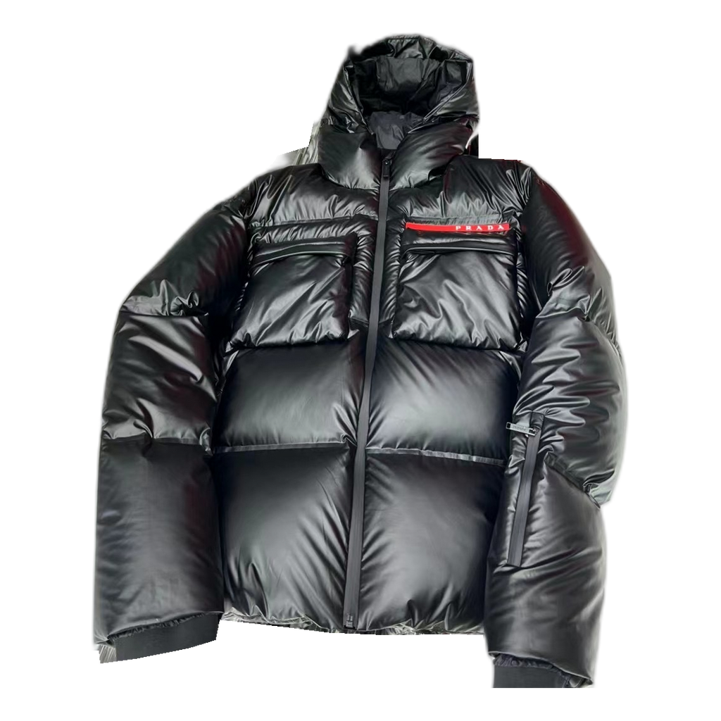 Prada Linea Rossa Insulated Hooded Puffer Jacket - Black