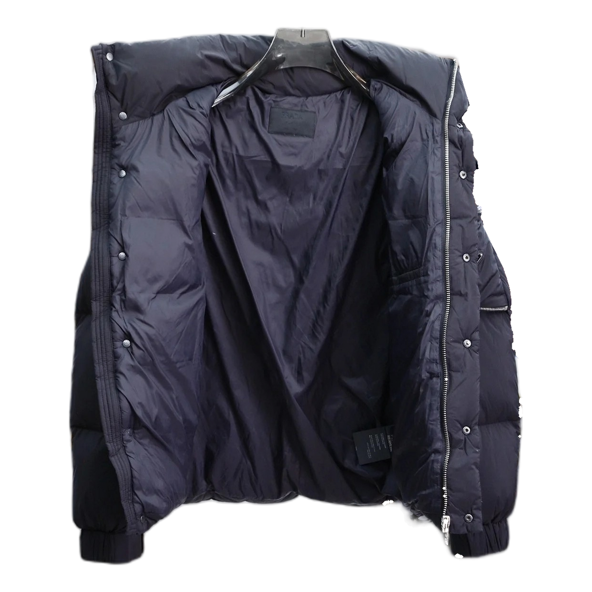 Prada Insulated Hooded Puffer Jacket with Sleeve Pouch